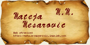 Mateja Mesarović vizit kartica
